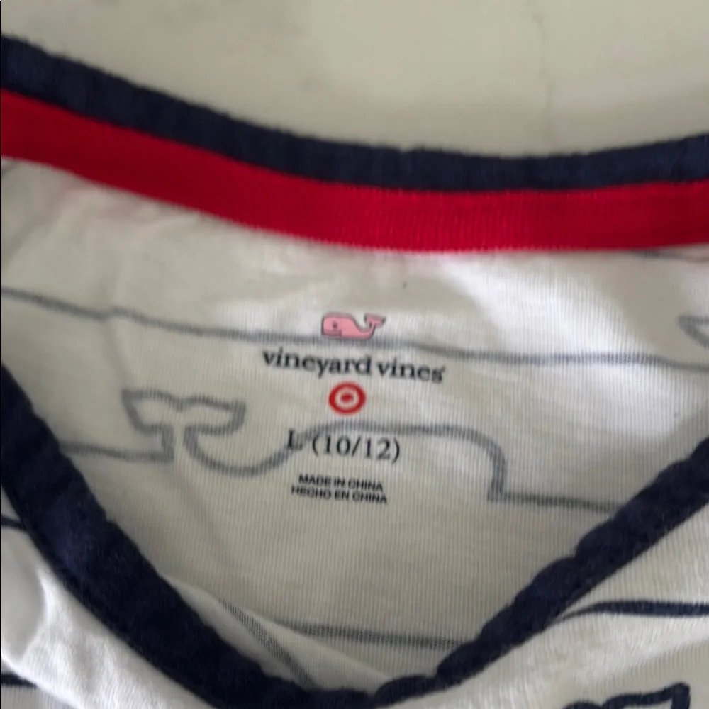 Vineyard Vines White and Blue Tank Top with Nautical Design